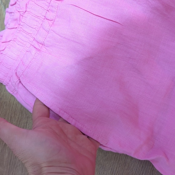 Charter Club Linen Cropped Pull On Pink Pants PL - Picture 3 of 7